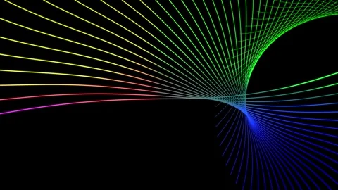Abstract Colorful Lines and Dots on Black Background Stock-Footage 306113816