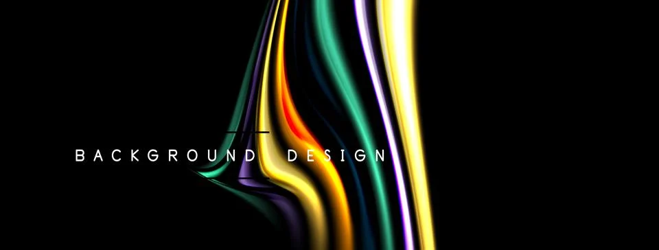 Abstract colorful lines create dynamic background. Vivid gradients, flowing Stock Illustration