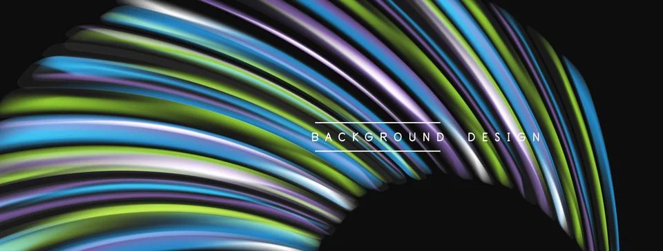 Abstract colorful lines create dynamic wave pattern. Modern design element fo Stockillustratie