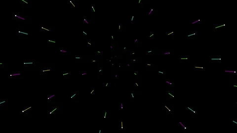 Abstract colorful lines moving on black background Stock Footage 344247748