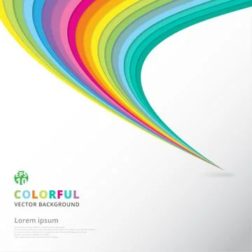 Abstract colorful lines pattern twist curve element speed motion on white bac Stock Illustration