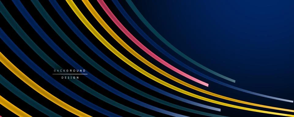 Abstract colorful lines vector background. Internet, big data and technology Stock Illustration