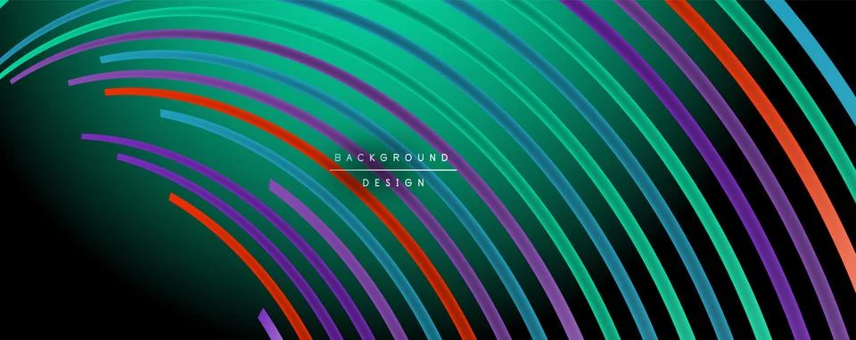 Abstract colorful lines vector background. Internet, big data and technology Illustrazione stock