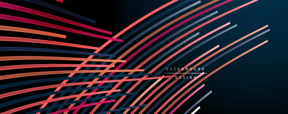 Abstract colorful lines vector background. Internet, big data and technology Stock Illustration