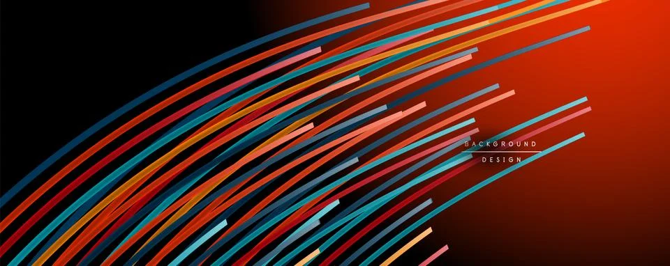 Abstract colorful lines vector background. Internet, big data and technology Illustrazione stock