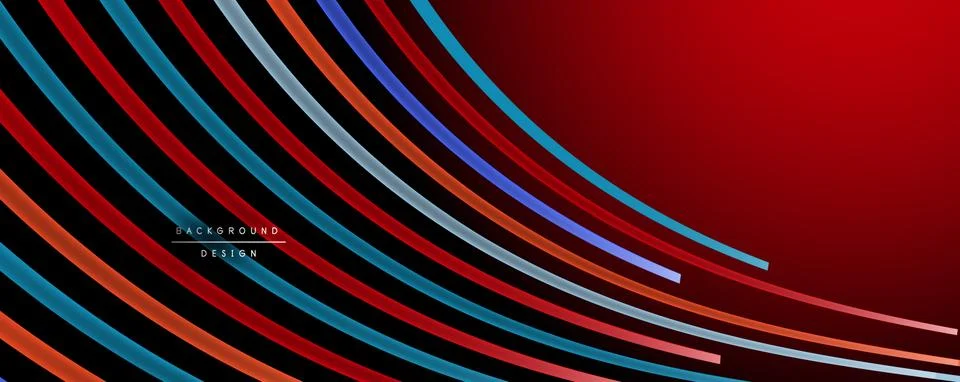 Abstract colorful lines vector background. Internet, big data and technology Stock Illustration
