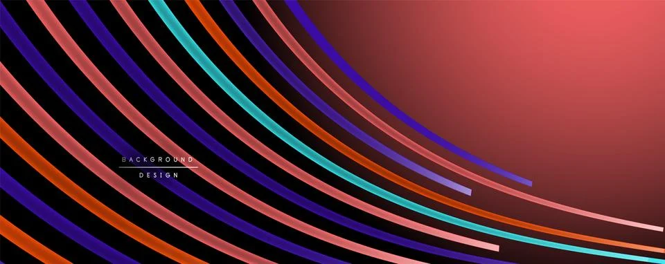 Abstract colorful lines vector background. Internet, big data and technology Stock Illustration