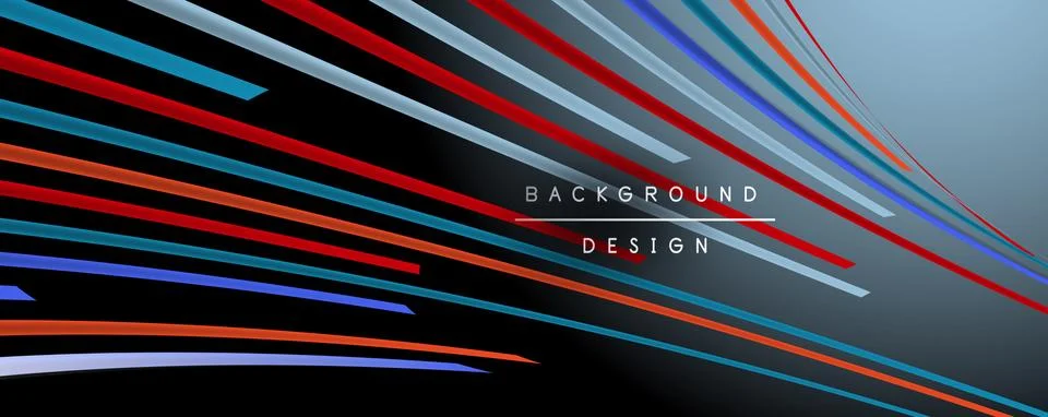 Abstract colorful lines vector background. Internet, big data and technology Stock Illustration