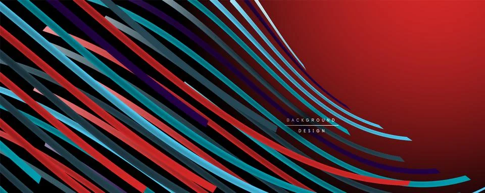 Abstract colorful lines vector background. Internet, big data and technology Stock Illustration