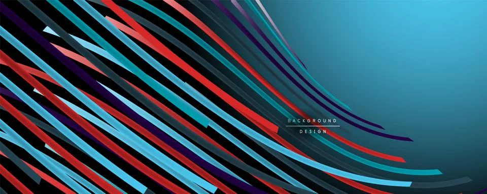 Abstract colorful lines vector background. Internet, big data and technology Stock Illustration
