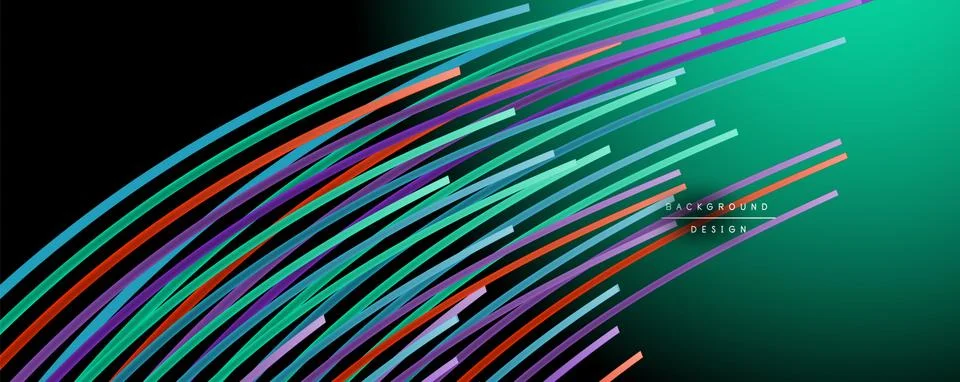 Abstract colorful lines vector background. Internet, big data and technology Stock Illustration