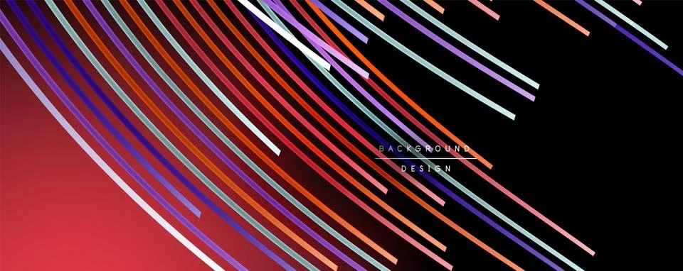 Abstract colorful lines vector background. Internet, big data and technology Stock Illustration