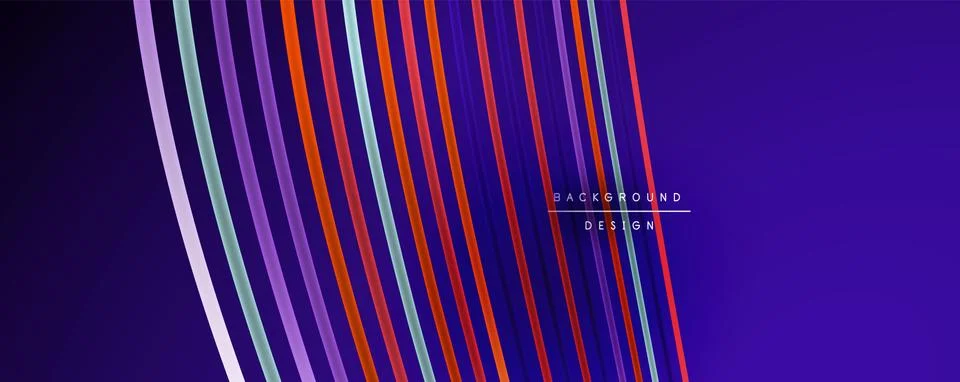 Abstract colorful lines vector background. Internet, big data and technology Stock Illustration