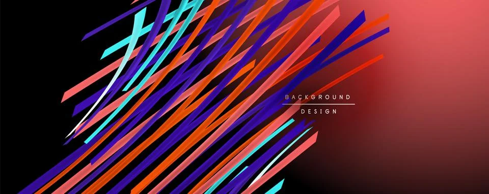 Abstract colorful lines vector background. Internet, big data and technology Illustrazione stock