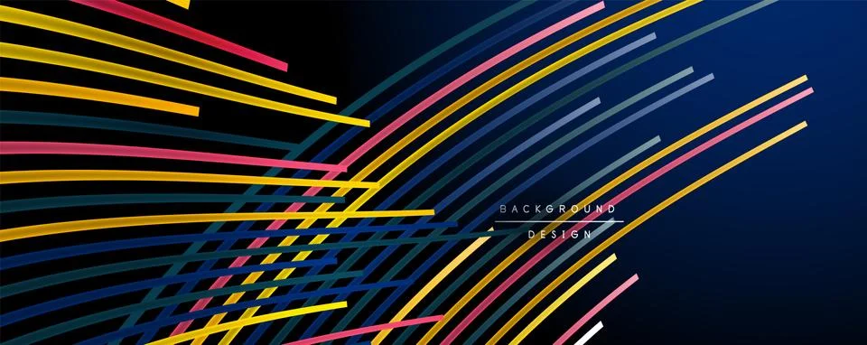 Abstract colorful lines vector background. Internet, big data and technology Stock Illustration