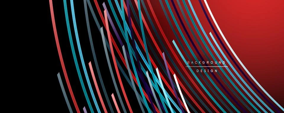 Abstract colorful lines vector background. Internet, big data and technology Stock Illustration