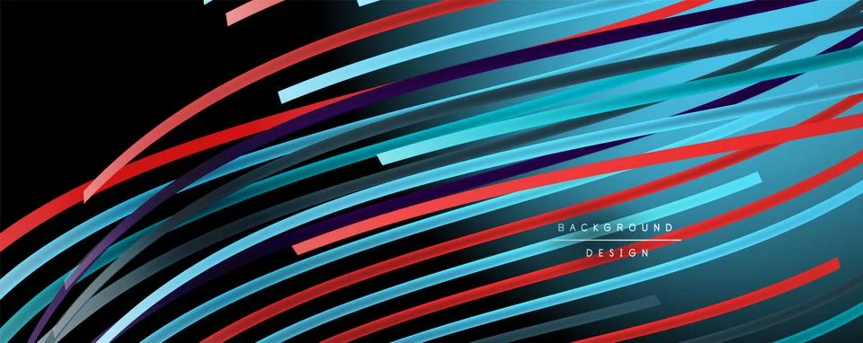 Abstract colorful lines vector background. Internet, big data and technology Stock Illustration