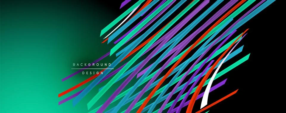 Abstract colorful lines vector background. Internet, big data and technology Stock Illustration