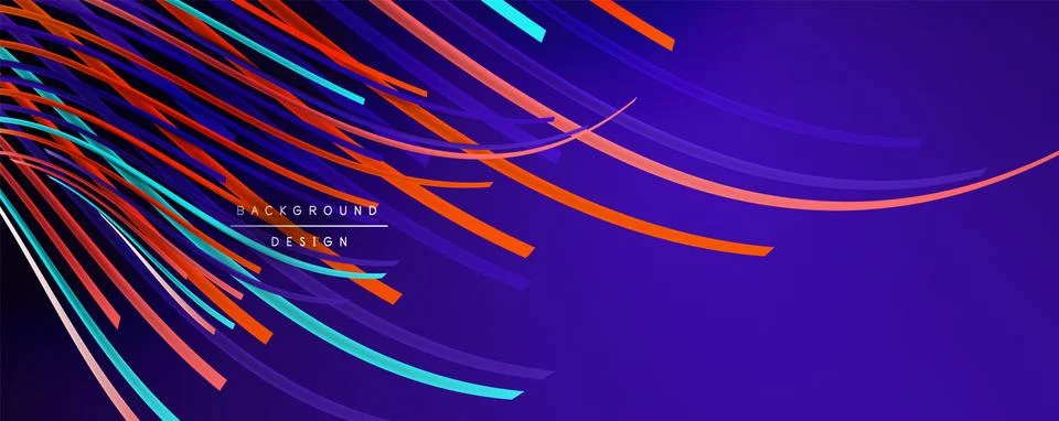 Abstract colorful lines vector background. Internet, big data and technology Stock Illustration