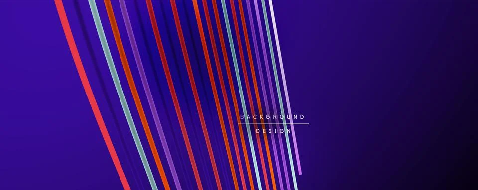 Abstract colorful lines vector background. Internet, big data and technology Illustrazione stock