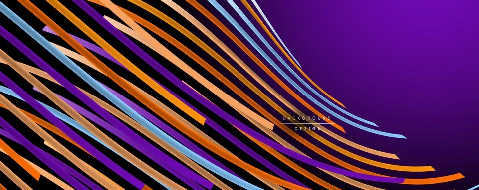 Abstract colorful lines vector background. Internet, big data and technology Stock Illustration
