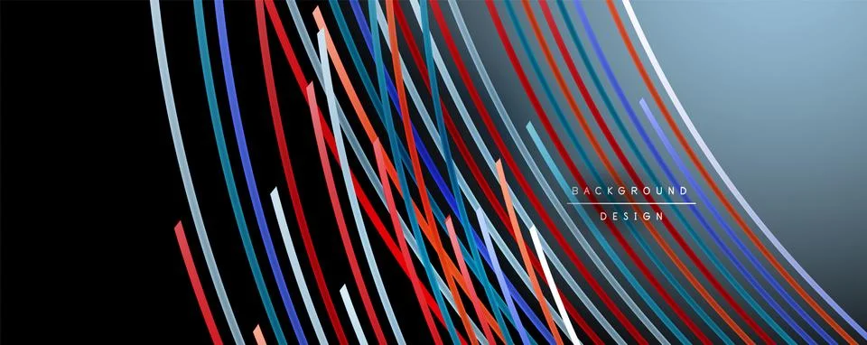 Abstract colorful lines vector background. Internet, big data and technology Illustrazione stock