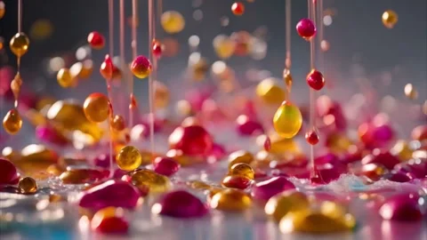 Abstract Colorful Liquid Drops Vídeos de archivo 284572764