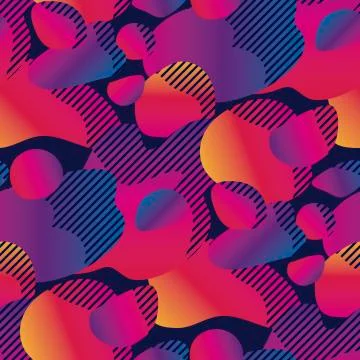 Abstract colorful liquid forms seamless pattern Stock Illustration