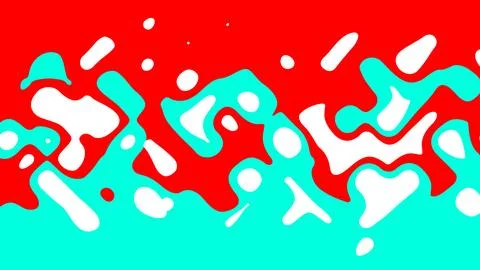 Abstract colorful liquid splash pattern on red background. イラスト素材