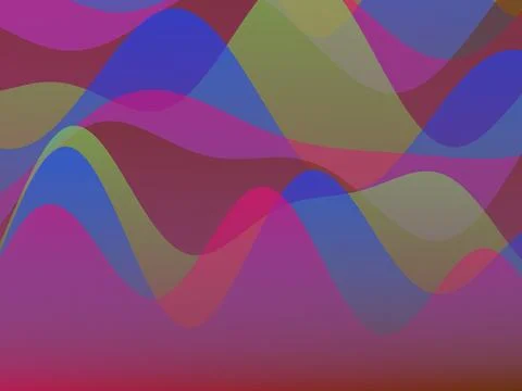 Abstract Colorful Liquid Wave Background with Translucent Overlapping Shape.. Stock Illustration