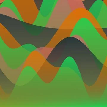 Abstract colorful liquid wave background with overlapping green and orange .. イラスト素材