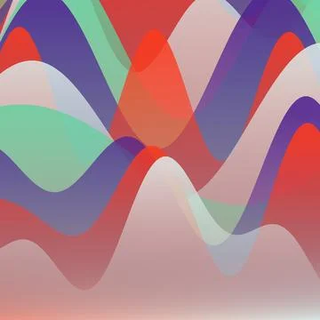 Abstract Colorful Liquid Wave Background with Overlapping Translucent Fluid.. 스톡 일러스트
