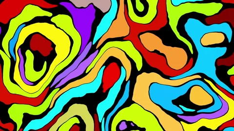 Abstract colorful loop background with a seamless psychedelic wave pattern for a Stock Footage 337163133