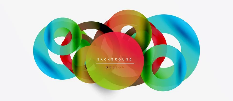 Abstract colorful loops create dynamic background. Overlapping shapes suggest Stock Illustration