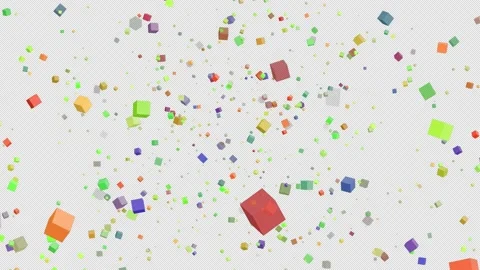 Abstract Colorful Lots of Cube Floating Around Overlay Transparency Alpha Bac Stock Footage 201349361