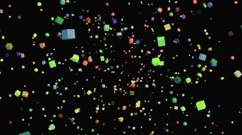 Abstract Colorful Lots of Cube Floating Around Background 스톡 일러스트