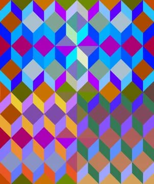 Abstract colorful low poly background in op art style Stock Illustration