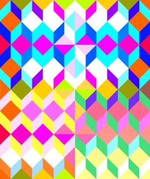 Abstract colorful low poly background in op art style Stock Illustration