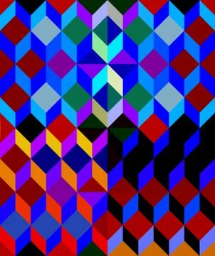 Abstract colorful low poly background in op art style Stock Illustration