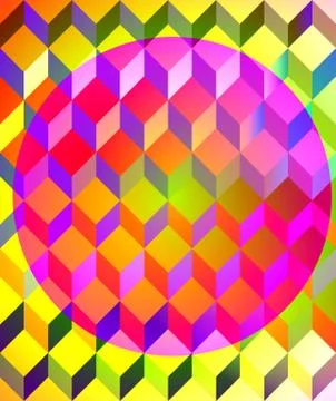 Abstract colorful low poly background in op art style Stock Illustration
