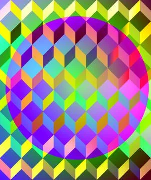 Abstract colorful low poly background in op art style Illustrazione stock