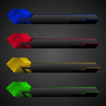Abstract colorful lower third banners set for live breaking news Stock Illustration