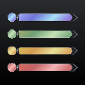 Abstract colorful lower third technology title banner set for screen broadcast Stock Illustration