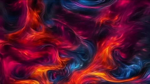 Abstract colorful marble liquid flow has beautiful red line fire smoke.4K Stock Footage 295716138