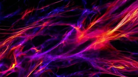 Abstract colorful marble liquid flow has beautiful red line fire smoke.4K Stock Footage 295717206