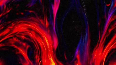 Abstract colorful marble liquid flow has beautiful red line fire smoke.4K Video stock 295760806