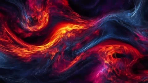 Abstract colorful marble liquid flow has beautiful red line fire smoke.4K 스톡 동영상 295761563