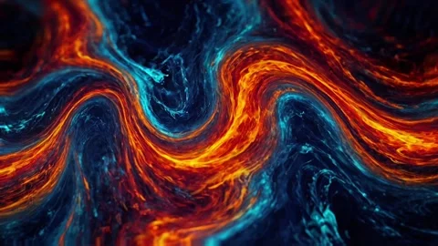 Abstract colorful marble liquid flow has beautiful red line fire smoke.4K 스톡 동영상 295762607
