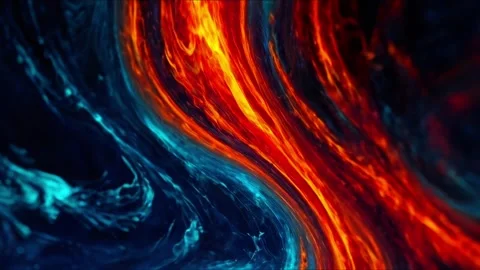 Abstract colorful marble liquid flow has beautiful red line fire smoke.4K 스톡 동영상 295762645