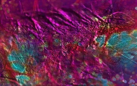 Abstract Colorful Metallic Texture Background With Bokeh, Crumpled Foil and.. Stock Illustration